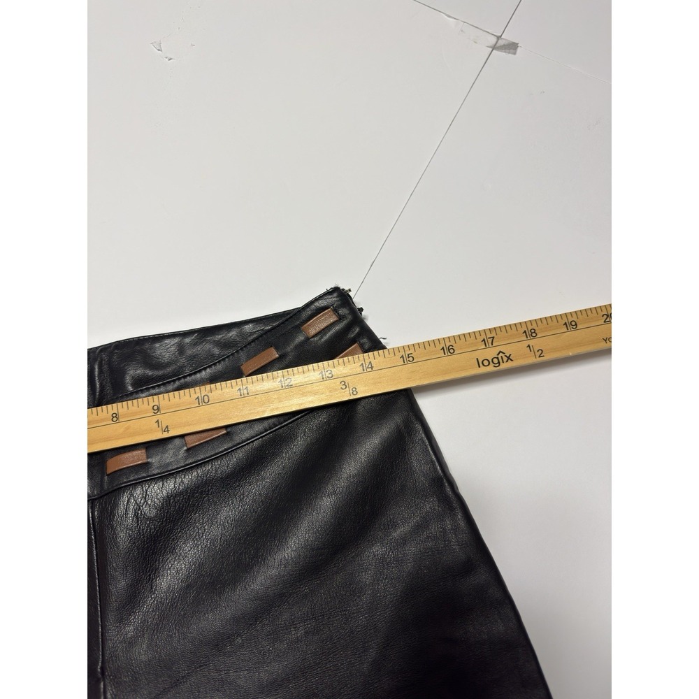 Cache Women's 100% Leather Black Bootcut Flare Pants Size 4 Y2K Vintage Boho 32" - Picture 8 of 12